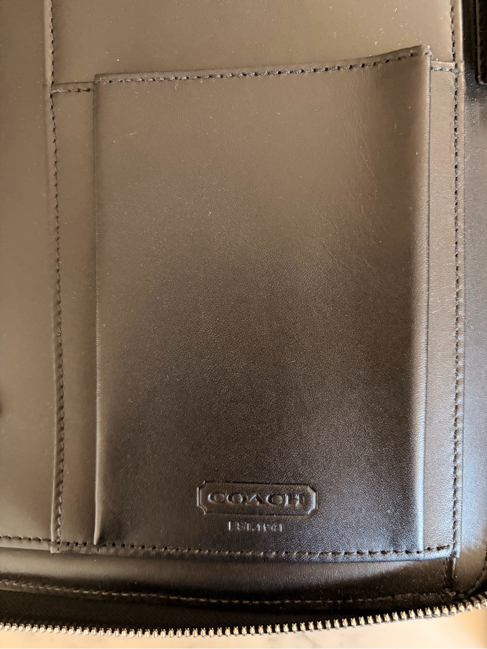 Coach Black Leather Zip Padfolio - Picture 4 of 6